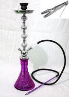 1 hose 26" Purple Hookah shisha nargila lounge hookas pipe glass water Vase
