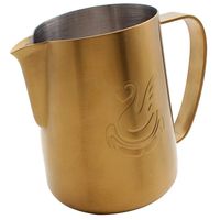 Dianoo Espresso Steaming Pitcher, Espresso Milk Frothing Pitcher Stainless steel, Coffee jug, Latte Art Cup 20 OZ (600ML) Gold