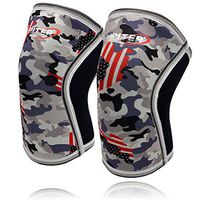 Knee Sleeves (1 pair), 7mm Thick Compression Knee Braces Offer Perfect Support for Squats Weightlifting,Powerlifting,Crossfit,Cross Training WOD for Men & Women (Large, Grey Camo+)
