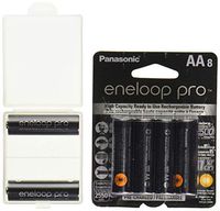 10 Panasonic eneloop pro AA High Capacity Ni-MH 2550mAh (Min. 2450mAh) Pre-Charged Rechargeable Batteries + Free Battery Holder