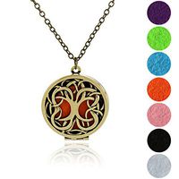 Aromatherapy Necklace Tree of life essential oil diffuser pendant locket gift jewelry with 5 Refill Pads