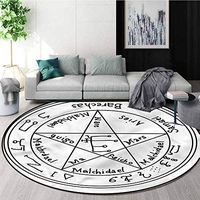 RUGSMAT Occult Machine Washable Round Bath Mat,Occult Ancient Artwork Floor Mat Home Decor Diameter-47