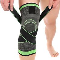 Ueasy 1 Pair Fitness Knee Brace Breathable Knee Support Sleeve for Sports, Joint Pain Relief, Arthritis and Injury Recovery (M, Grey+Green)