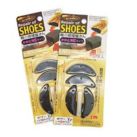 XMHF 4 Pair Plastic Heel Saver Toe Plates Repair of Shoes Goods Replacement with Nails Black