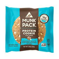 Munk Pack Coconut White Chip Macadamia Protein Cookie with 16 Grams of Protein | Soft Baked | Vegan | Gluten, Dairy and Soy Free | 6 Pack