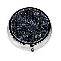 GRTING Supernatural Symbols Blue Pill Box Portable Pill Organizer Case Small Medicine Case Excellent Travel Case Holder for Purse Or Pocket