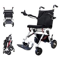 More Portable and Lightweight Folding Electric Wheelchair - Travel Power Wheelchair for Disabled Elderly Fashion Aluminum Frame Electric Wheelchair Sports Leisure