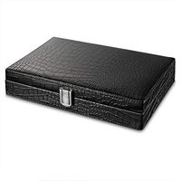 YX Xuan Yuan Cigar Box, Cigar Professional Humidor, Portable Cedar + PU Crocodile Cigar Moisturizing Gift Box with Hygrometer Size: 20x27.5x5cm Place 25 Cigars Cigar Box