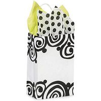 NW Bohemian Swirls Paper Shopping Bags - Rose Size - 5 1/2 x 3 1/4 x 8 3/8in. - 100 Pack