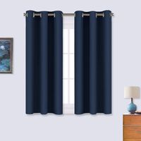 NICETOWN Blackout Draperies Curtains, All Season Thermal Insulated Solid Grommet Top Blackout Curtains/Drapes for Kid's Room (Navy, 1 Pair, 34 x 45 inches)