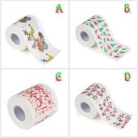Worglo Christmas Pattern Paper Towels Bulk Bath Toilet Roll Paper for Living Room Table Bathroom Christmas Supplies