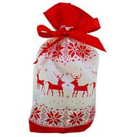 Christmas Deer Snowflake Holiday Gift / Treat / Favor Bags with Drawstring for Gift Packaging, Pack of 24