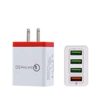 QC 3.0 USB Wall Charger, 4-Port 6.1A Rapid Charge Power Adapter with US Plug, Smart Technology Fast Charger Plug for Apple iPhone,iPad,Samsung, Android Phones, Tablets (Red)