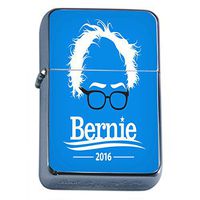 Bernie Sanders Flip Top Oil Lighter S6 Smoking Cigarette Smoker Includes Silver Case Presidential Candidate