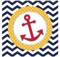 Club Pack of 216 Ahoy Matey! 2-Ply Paper Party Lunch Napkins 6.5"