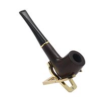 Tobacco Pipes Happy Shopping Pipe Ebony Manual Pipe Curved Filter Cigarette Holder Men's Solid Wood Pipe Smoking Portable Special Design Length 6.3 Inches (160MM)