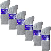 USBingoshop 6 Pairs Mens Physicians Approved Crew Ankle Diabetic Socks Cotton (U-6-PK-D-Gray)