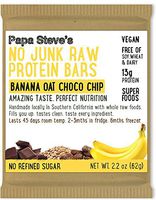 Papa Steve’s No Junk Raw Protein Bars, Banana Oat Dark Chocolate, 2.2 Oz, 10 Count