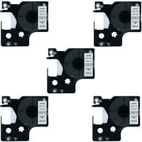 DYMO D1 40913 41913 Label Tape, LaBold 5 Pack Black on White Label Tape Cartridge Compatible for DYMO Standard D1 40913 41913 S0720680 Label Manager 3/8" x 23' (9mm x 7m)