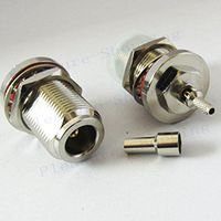 N type female bulkhead crimp for RG316 RG174 cable RF coax connector adapter NEW Good Quality Fast USA Shipping