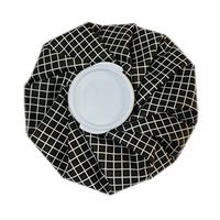 Utility Ice Bag for Hot and Cold Treatments, Black Grid