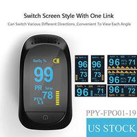 PPY Fingertip Pulse Oximeter, Blood Oxygen Saturation Monitor for Pulse Rate with Lanyard - Black PO01-N18