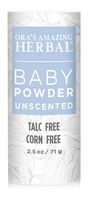 Ora's Amazing Herbal Talc-Free Grain-Free Gluten-Free Corn-Free Baby Powder, Unscented, 2.5 oz.