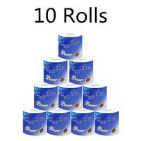ATACT 10 Rolls Toilet Paper, 3-Ply White Cleaning Paper, Smooth Soft Professional Series Premium Rapid Dissolving Toilet Paper Hand Towels for Daily Use, Individually Wrapped Standard (10PCS-JJ)