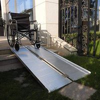 Portable Foldable Mobility Wheelchair Ramp w/Carrying Handle, Non-Skid Aluminum Ramp for Home,Steps, Stairs,Doorways, Door Threshold (6FT)