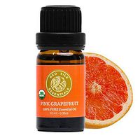 Organic Grapefruit Pink Essential Oil, 100% Pure Non-GMO USDA Certified Organic Citrus X Paradisi - 10ml Undiluted | Energy, Weight Loss, Mood