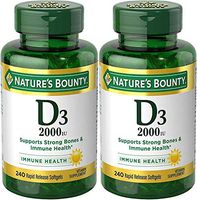 Nature's Bounty Vitamin D-3, 2000 Iu, 480 Softgels (2 X 240 Count Bottles) (Packing may vary)