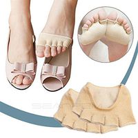 Open Five Toe Socks Breathable Anti-slip Peep Toe Forefoot Pad Half Socks (skin)
