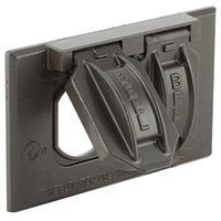 Hubbell-Raco 5180-2 2-Hole Weatherproof Device Cover, 4-9/16 in L X 2-13/16 in W X 1 in T, Bronze