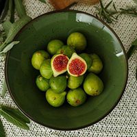 ZSQAI Green Ceramic Ramen Deep Soup Big Bowl Individuality Vegetable Salad Bowl Creative Tableware