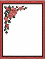 Elegant Hanging Red Roses Stationery Printer Paper 26 Sheets