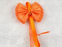 15pcs Organza Bow Flowers Streamers Wedding Decoration Appliques-(Pick Color) (Orange)