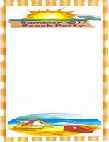 Summer Beach Party Stationery Printer Paper 26 Sheets