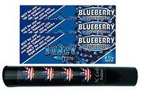Herb Airtight Tube Pocket Protector with Juicy Jay's Blueberry 1.25 Flavored Hemp Rolling Papers 3 Count DC Crafts Nation- Flag Leaf