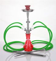 4 hose 21" Walla Red Hookah Shisha Nargila water glass vase pipes smoke sale