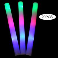 Lifbeier 20PCS Light up Foam Sticks,LED Foam Sticks Glow Batons with 3 Modes Flashing Effect  for Party, Concert and Event