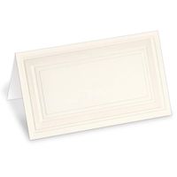PaperDirect Cream 38lb Cover Stock Folded Place Cards with Gold Foil Border, Micro-Perforated, 2" x 3 1/2", 200/Pack, Laser and Inkjet Compatible