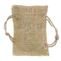 50 Pack - CleverDelights 2" x 3" Burlap Bags with Natural Jute Drawstring