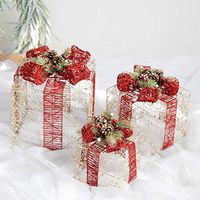 KYWBD Christmas Square Gift Box,Christmas Decoration Props-A