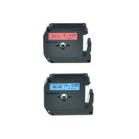 NineLeaf 2PK Black on Red MK421 Black on Blue MK521 9mm 8m Label Tape Compatible for Brother M-K421 M421 M-K521 M521 P-Touch PT-70 PT-65 PT-80 Printer