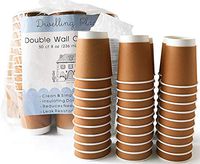 Premium 8 oz Disposable Coffee Cups with Lids (50 Ct) - Use your Coffee Maker at Home then Pour into this Paper Travel Cup, Brew your Own Beans, Steep your Own Tea, Mix Hot Cocoa!