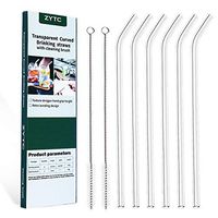 Reusable Plastic Straws,Clear Replacement Drinking Straws for Kid & Children Mason Jar,20OZ & 30OZ Tumblers, Set of 8 Straws with Cleaning Brush(plastic drinking straws-6pcsb+2)