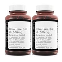 Ultra Pure Aker Krill Oil 500mg x 240 Capsules (2 Bottles) - sourced in The unpolluted Waters of Antarctic Providing a Rich Supply of Astaxanthin, Omega 3, and Vitamin D. SKU: KRI500x2
