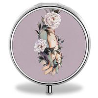 Compact 3 Compartment Medicine Case, IMLONE Customized Rose Thorn Hand Pill Organizer Metal Pill Box Pill Container for Purse, Travelling and Daily Needs