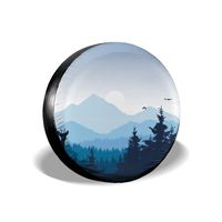 smartgood Realistic Mountain Landscape Forest Nature Abstract Spare Wheel Tire Cover Waterproof Dust-Proof Universal for Jeep,Trailer, RV, SUV and Many Vehicle 15"