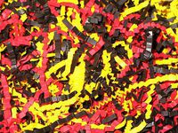 U Choose Size! Black Yellow & RED Gift Basket Shred Crinkle Paper Filler Bedding (4 Oz Bag)